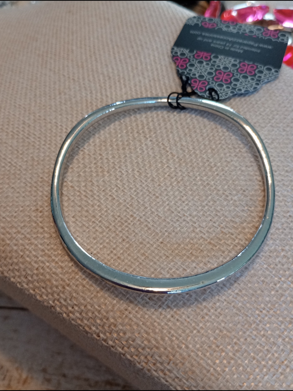 paparazzi Shiny Silver Tone Slim Bangle Bracelet